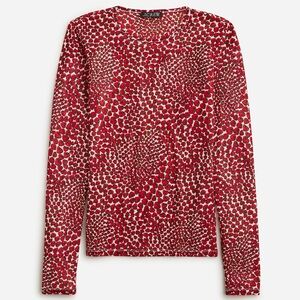 J.Crew Red and White Patterned Long Sleeve Shirt
